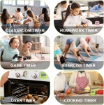 들을 위한 AOVES 디지털 타이머 학습 관리 주방 작업 연습을 교실 - 4팩 그린 4 Green