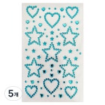 푸트로랩 무대 메이크업 블링블링 스티커 파란색 4개