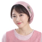 리본 코사지 모자 두건 씨블루 H2149