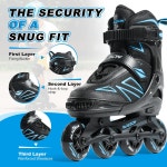 PAPAISON 소년 인라인 스케이트 5-8세 8-12세 청소년을 위한 조절 가능한 크기 초급 롤러 블레이드 Medium - Big Kid 1-4