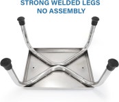 반 풋 스텝 스툴 350파운드 고강도 용접 강철 다리 완전 단일 구조 프레임 미끄럼 방지 고무 플랫폼 Chrome Without Handle