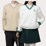 베러투데이 베러투데이 남녀공용 골프웨어 브이넥 라인 포인트 오버핏 긴팔 바람막이 105