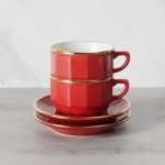 프랑스 1826 아필코 플로라 초콜릿잔 소서 2조