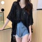 샵앤 여성 망사 판초 펀칭 커버업 니트티 WDMS-WKN-TS14380229