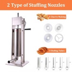 하카 2 in 1 소시지 스터퍼 스페인 츄로 메이커 머신 15LB 7L 7LB 3L