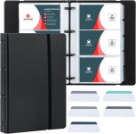 델리 델리 델리 명함 보관함 정리함 휴대용 사무실 180장의 카드 검은색