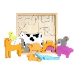 영유아 어휘력발달 동물농장퍼즐 원목교구 집콕놀이 영아선물 나무 아기퍼즐