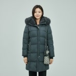 조이마담 폭스후드 밍크렉스퍼 벨트 덕다운 패딩 코트 점퍼 j3384