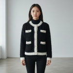 조이마담 골드버튼 배색 자켓 j3397