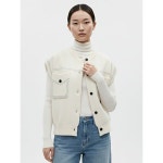 마미스헬퍼 라운드넥 스냅단추 스티치 루즈핏 니트 조끼 JVLWVS2083