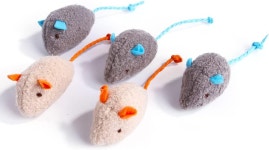 Q Y HOME 고양이 장난감 인터랙티브 플러시 마우스 모양 - 3팩