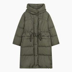 시슬리 하이넥 후드 구스 롱 패딩 SAPDE3561