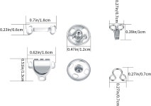 100개 재봉 후크 클로저 세트 3가지 스타일의 스커트 스냅 키트 금속 버튼 고정 장치 브라 바지 드레스 DIY 제작용 스터드 100