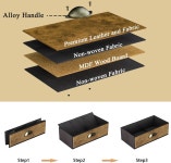 X-코스락 커피 바 캐비닛 3단 주방 카트 가정용 서랍 거실 현관 식당 주방용 이동식 농가 키첸 스테이션 테이블 W-23 22 x L-13 77