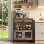 X-코스락 커피 바 캐비닛 3단 주방 카트 가정용 서랍 거실 현관 식당 주방용 이동식 농가 키첸 스테이션 테이블 W-23 22 x L-13 77