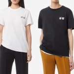 메종키츠네 더블 폭스 헤드 패치 티셔츠 BU0010