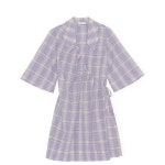 GANNI 시어서커 체크 미니 원피스 F7218