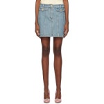 모스키노 블루 페이딩 워싱 데님 미니 스커트 A0281
