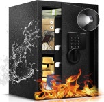 가정 문서용 Fdsutvit 2 2 Cu Ft 안전 상자 - 사무실 돈 귀중품용 스틸 전자 디지털 센서 조명이 잠금 탈착식 선반 음소거 - 1 3 cu ft