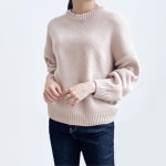 탄탄한 시보리 여성 가을 겨울 베이직 니트티 라운드니트 겨울옷