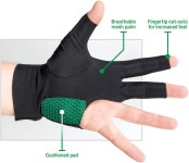 맥더못 당구장 글러브 - 오른손잡이 선수를 위한 왼손 핏 X 라지