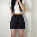 여성 기본 3부 츄리닝 반바지 트레이닝 숏팬츠 쭈리 밴딩 팬츠 여자 추리닝