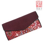 대동사 통영 누비 장지갑 3단 천지갑 남녀공용 지갑 투톤-자주 x