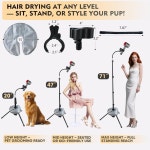 후가보우 엑스트라 스테이블 헤어 드라이어 스탠드 - 360 회전 유니버설 홀더 20-71 조절 멀티태스킹을 위한 핸즈프리