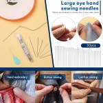 30개의 PCS 대형 눈 봉제 바늘 5개의 크기 손 가죽 자수 실 공예용 실타래가 달린