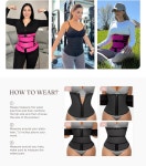 여성용 필린걸 허리 트레이너 뱃살 롱 토르소 사우나 운동 2 벨트 지퍼 7 스틸 본 코르셋 Khaki X-Small