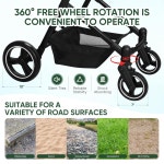 접이식 개 유모차 소형견용 3 in 1 최대 50파운드 탈착식 휴대용 애완동물 가방 보관 바구니 원버튼 프레임 Single