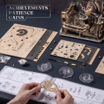 ROKR 3D 퍼즐 전기 모델 키트 마블 스페이스포트 472pcs 런 브레인 티저 나무 빌딩 장난감 책상 장식 크리에이티브 생일 선물 14 LGC01