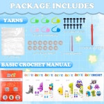 초보자를 위한 Ysdaro 크로셰 키트 6PCS 업그레이드 스타터 뜨개질 아미구루미 공예 단계별 비디오 튜토리얼 Forest
