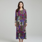 엄마옷 조이마담 꽃송이 배색 양면 박스 홈웨어 원피스 중년여성의류 H8361