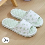 에이엠인터내셔널 이그나스 3중 쿠션 발편한 층간소음 실내 면 슬리퍼 02 그린 4개