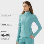 피트니스 코트 여 슬림 스판 트레이닝 코트 집업 러닝 요가복 긴팔 상의 10 리드