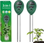 Maxsolve 2팩 토양 테스트기 3-in-1 식물 수분 측정기 조명 PH 가든 잔디 농장 실내외 테스트 키트 산성수