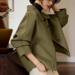 루즈핏 스탠카라 모직 반코트 자켓 j0848