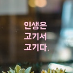 어썸투데이 인테리어 포인트 뉴트로 레터링 스티커 인생은 고기서 고기다 인생은 고기서 고기다 L 연핑크 LN-031