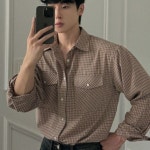 피앤콤마 캐슬 포켓 체크 셔츠