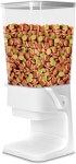 P-ZOUNPE 반려견 사료 보관 용기 5-7파운드 반려동물 고양이 조류 디스펜서 흰색에 적합한 하향식 대형 콘센트