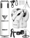 ASBRAVO 펀칭백 4피트 PU 헤비 복싱백 세트 12OZ 장갑 MMA 무에타이 킥복싱 트레이닝 홈 짐 무술 미충족