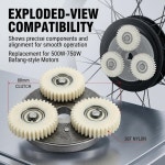 전기 모터 기어 클러치 키트 36T 용 E 솔리드 나일론 교체용 유성 500W-750W