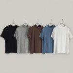 여성용 슬릿 디자인 루즈핏 반목 레이어드 티셔츠