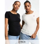 리바이스 리바이스 2팩 티셔츠 우먼 2 팩 인 흰검 with 로고 11123029 149487188