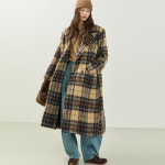 딘트 체크 더블 코트 j3059