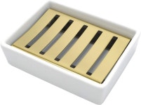 샤워 욕실 이중 배수 비누 상자용 로페케아 세라믹 접시 스테인리스 스틸 홀더