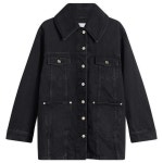 GANNI 가니 여성 GANNI Rigid Denim Midi Jacket Washed