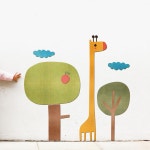 COSCAT 텐바이텐 우드스티커 기린과나무 컬러완제품 유치원환경구성