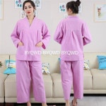 남녀공용 순면 사우나 긴팔 찜질복 마사지복 타이 세트 상하의 황토 숯가마 찜질방